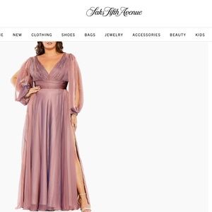 MAC DUGGAL A-LINE DUSTY ROSE CHIFFON GOWN SIZE 20 NWT